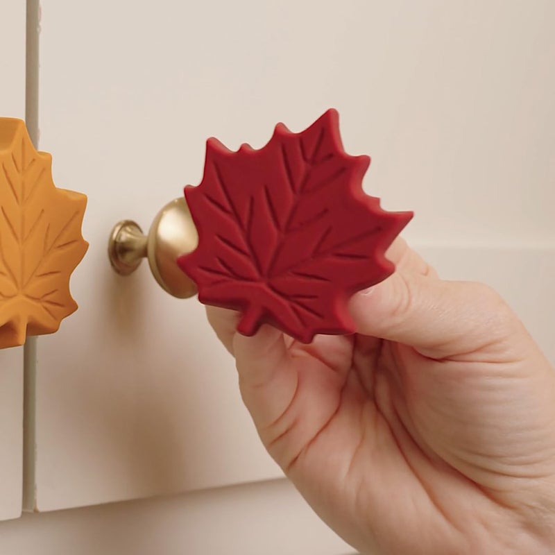 Knobēz : Decorative Knob Covers - Fall Leaf - 12pk - Stretch Over Hardware Decorations, Cozy Seasonal Autumn Colors, Kitchen-Bathroom-Dressers-Home - Image 5